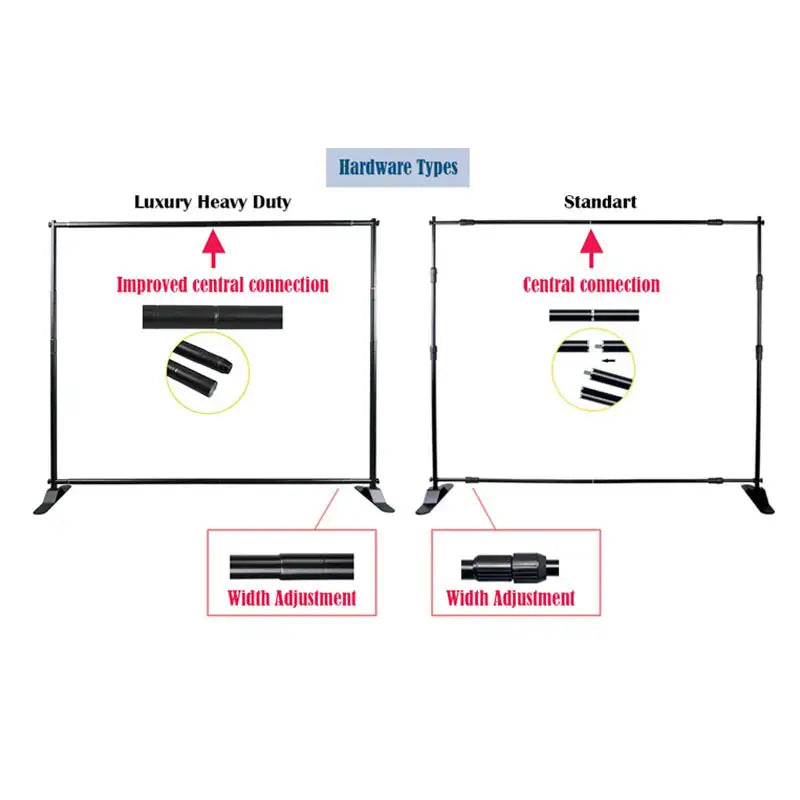 Luxury Telescopic Stands 8x8ft and 10x8ft with Vinyl Banner