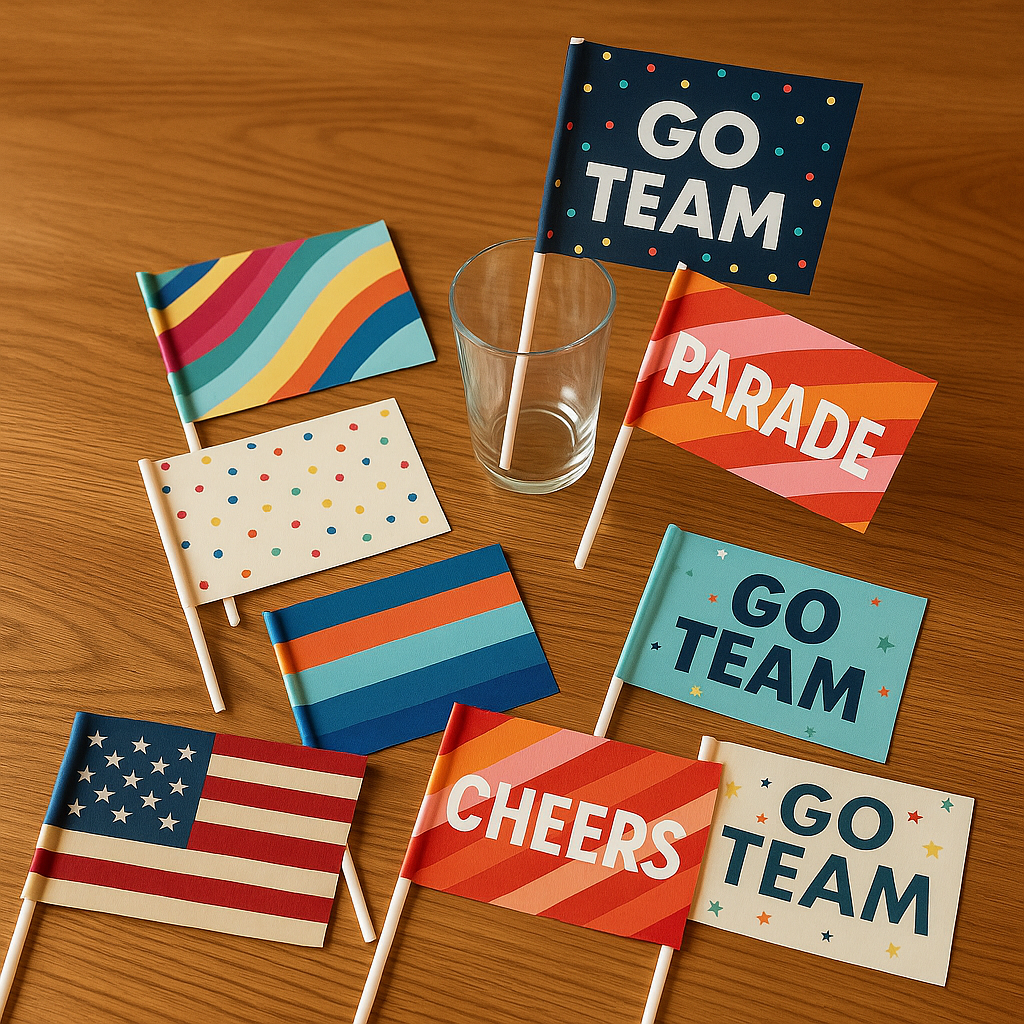Paper Hand Waving Flags