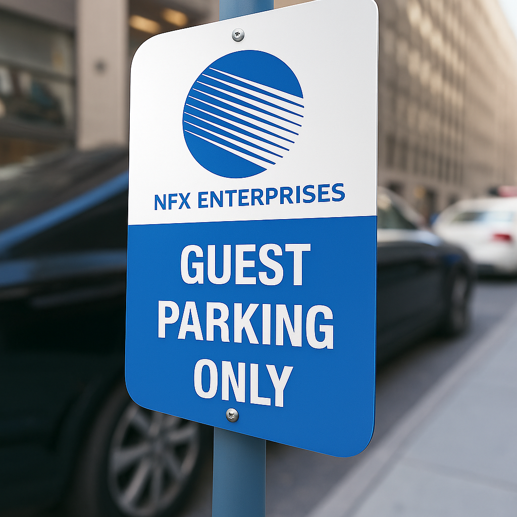 Aluminum 080 Heavy Duty White and Reflective Parking Signs