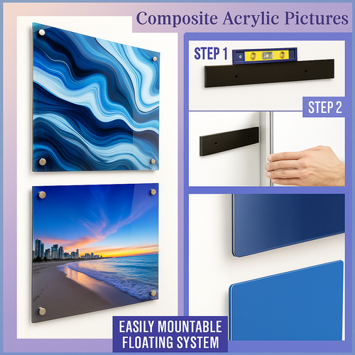 Acrylic Art Pictures with French Cleat Hanger