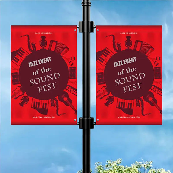 Fabric Pole Banners Double Sided